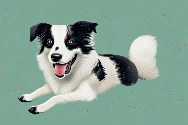 A playful dog that resembles a border collie