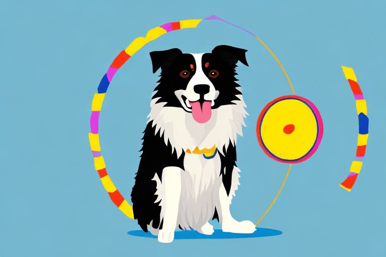 A border collie dog performing tricks