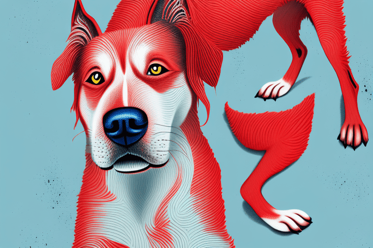 A vibrant red dog