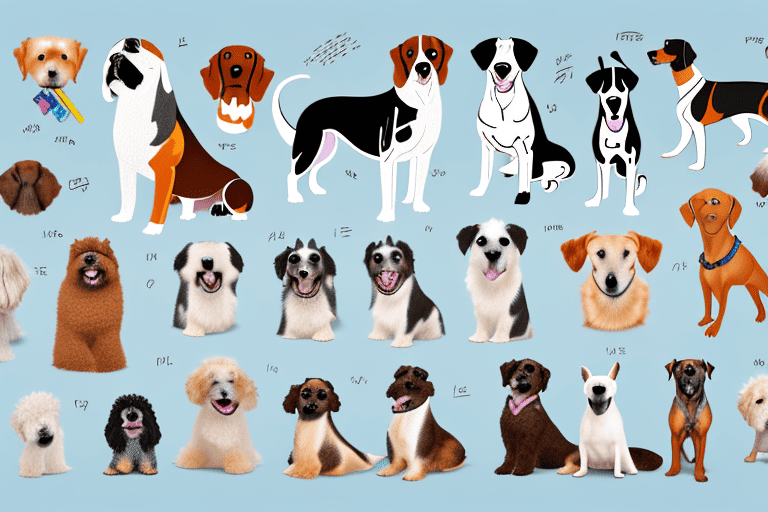 Various types of dogs from different breeds