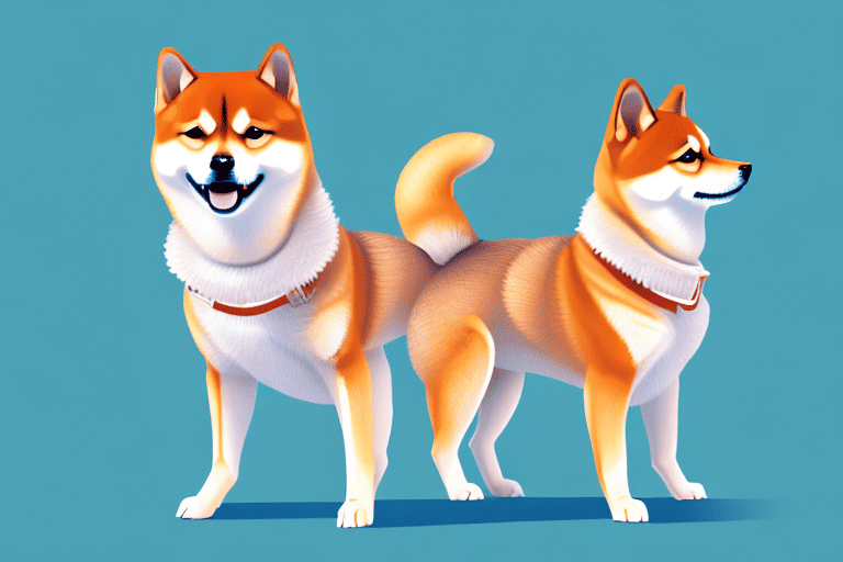 A shiba inu dog in its full body profile