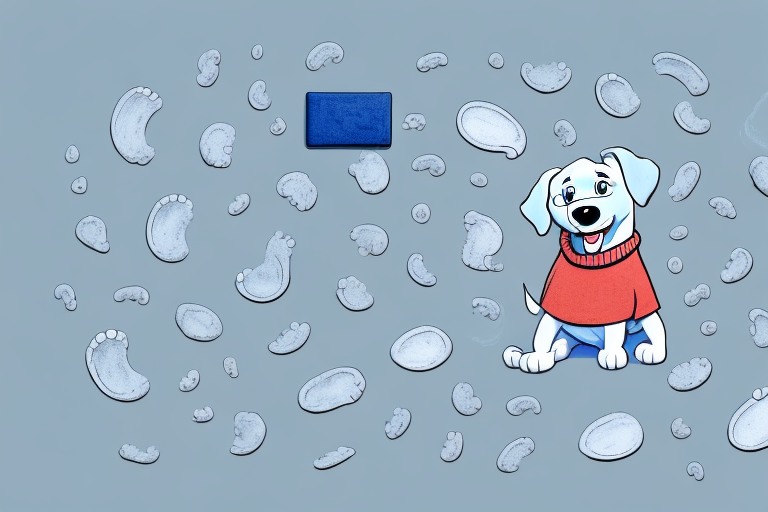 A playful dog that resembles the animated character blue from blue's clues