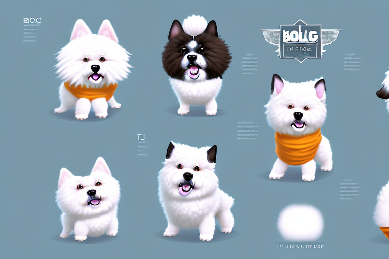 A cute and fluffy boo dog in various poses