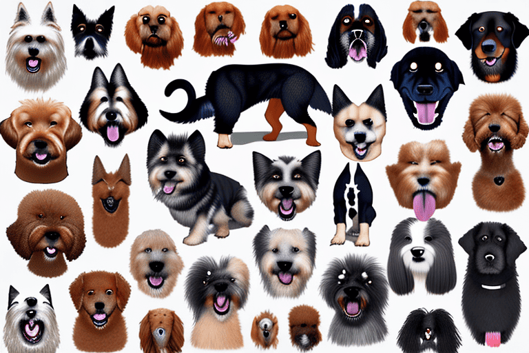 Various dog breeds looking fierce and intimidating