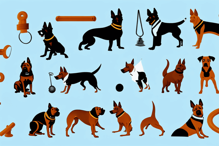 Several different types of dogs