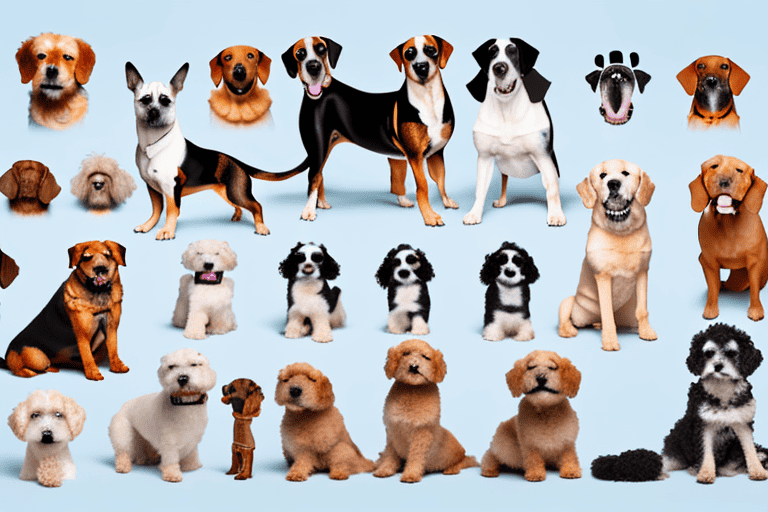 A variety of different dog breeds