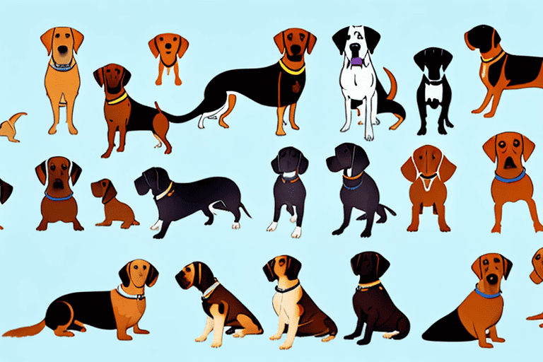 A variety of different dog breeds exhibiting different personality traits