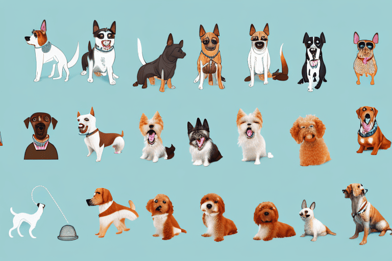 Various types of dogs in different settings such as a park