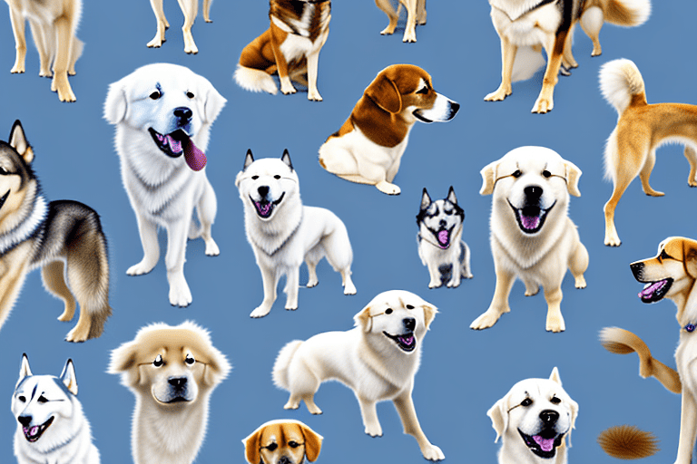 Several different types of dogs