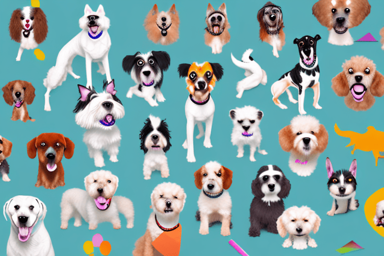 Several different breeds of dogs