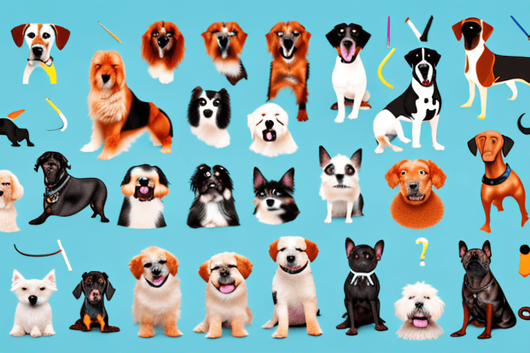 Various popular dog breeds grouped together