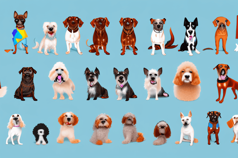 A variety of different dog breeds