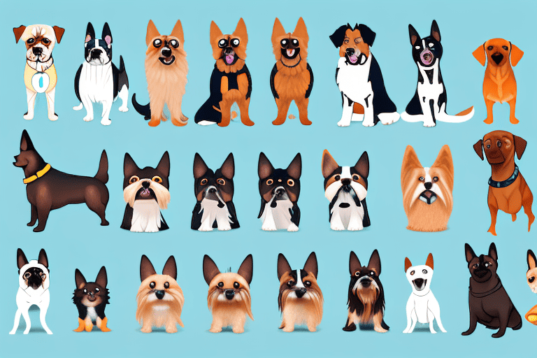 Various dog breeds of different sizes