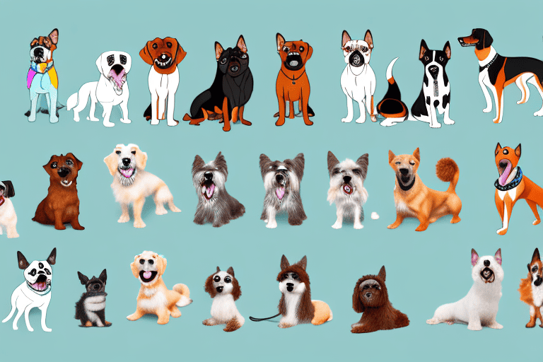 Several different types of dogs