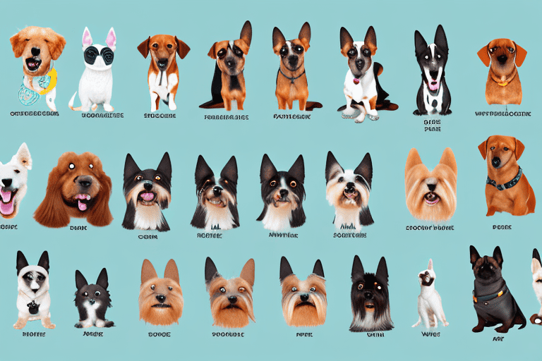 Various dog breeds of different sizes