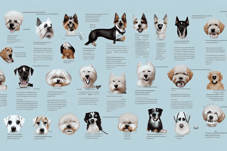 Various types of dogs exhibiting human-like behaviors such as reading