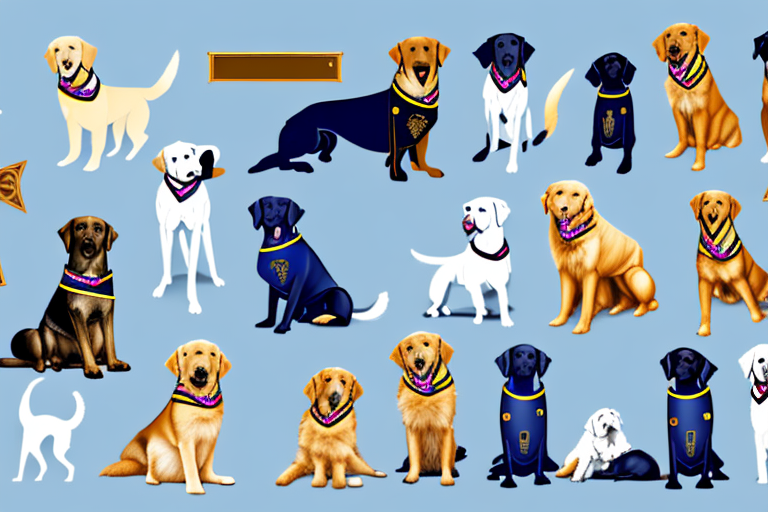 Several different types of service dogs