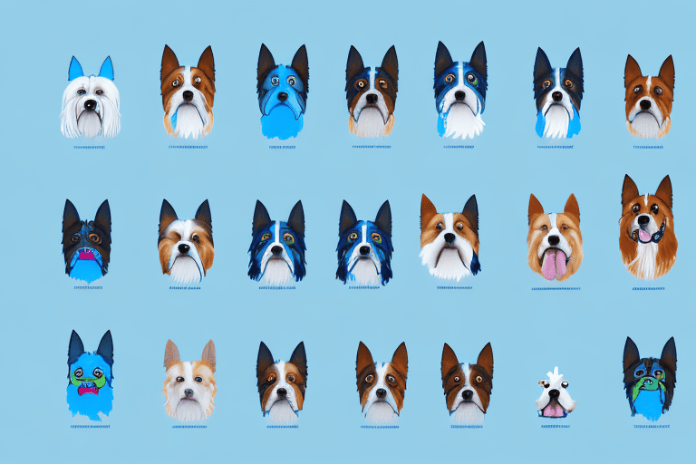 The main characters from bluey as their respective dog breeds