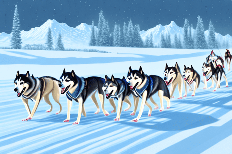 Several different breeds of sled dogs