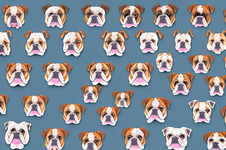 Several distinct types of bulldog breeds side by side for comparison