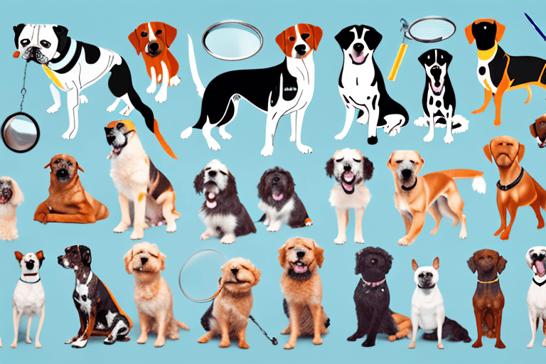 A variety of different dog breeds