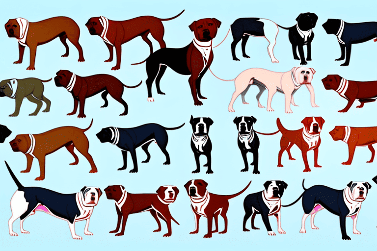 Several different types of pitbull dogs