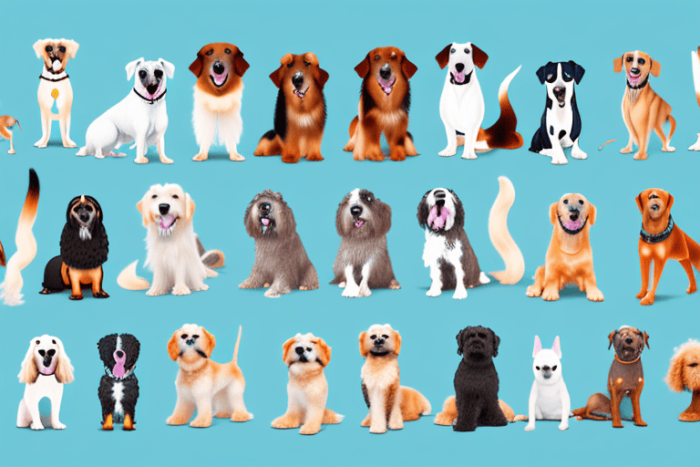 A variety of dogs of different breeds and sizes