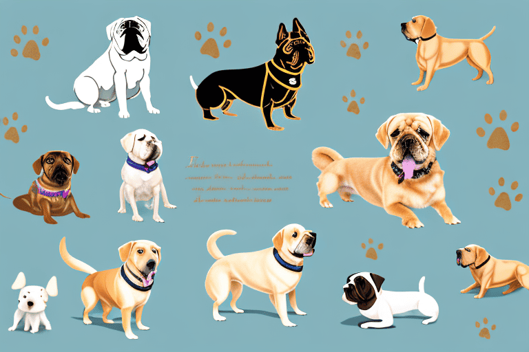 Various types of dogs like labradors