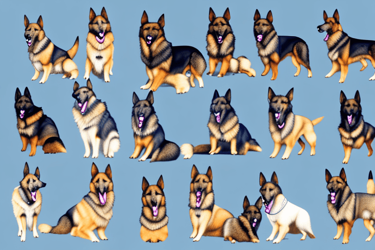 Several different types of shepherd dogs