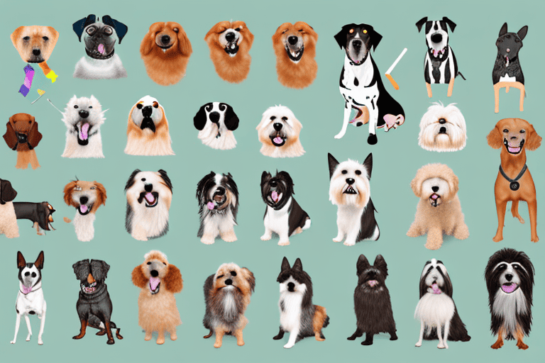 A variety of different dog breeds