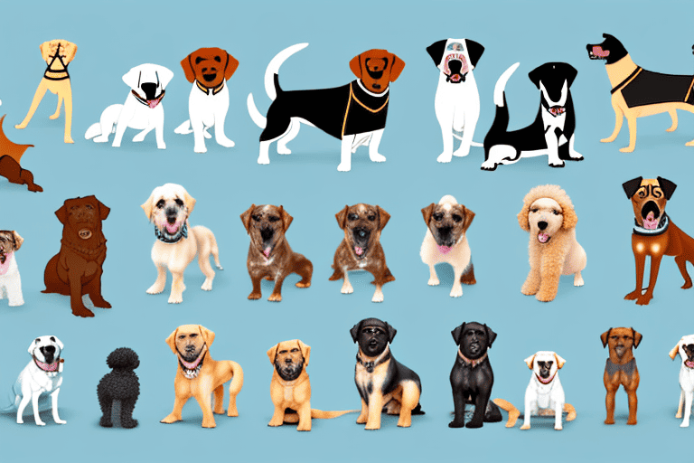 Various popular dog breeds like a labrador