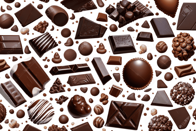 Several types of chocolate (like a milk chocolate bar