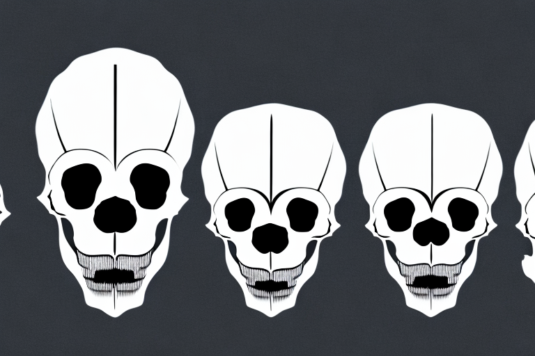 Three distinct dog skulls