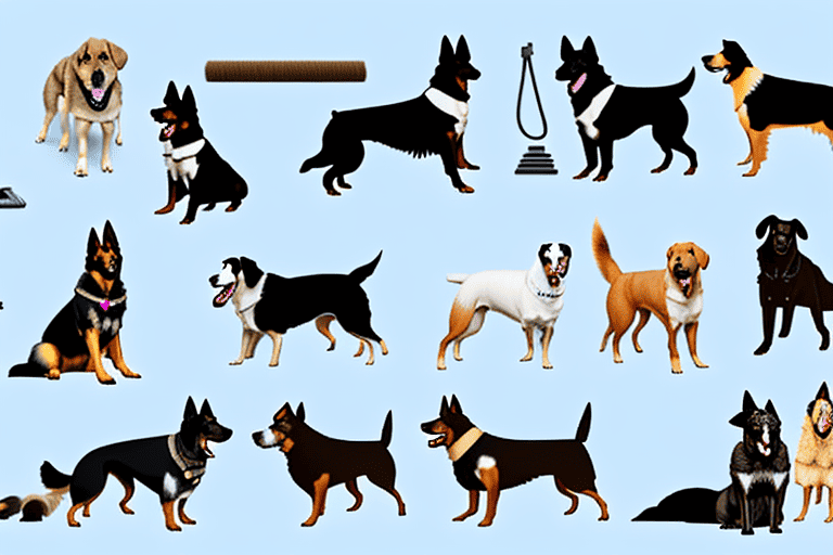 Various breeds of dogs