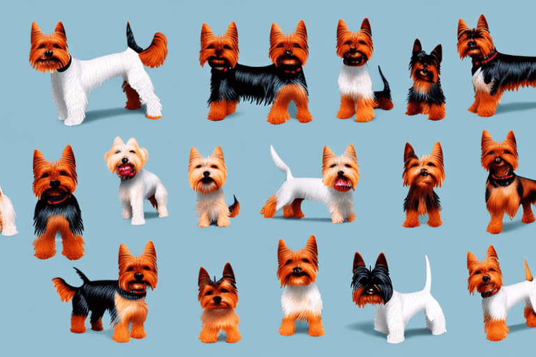 Several different types of yorkie dog breeds