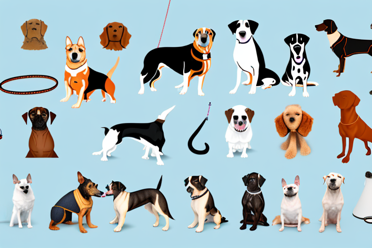 A variety of different dog breeds