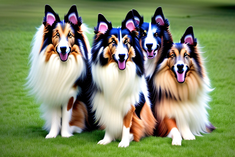 Several distinct types of collie dogs