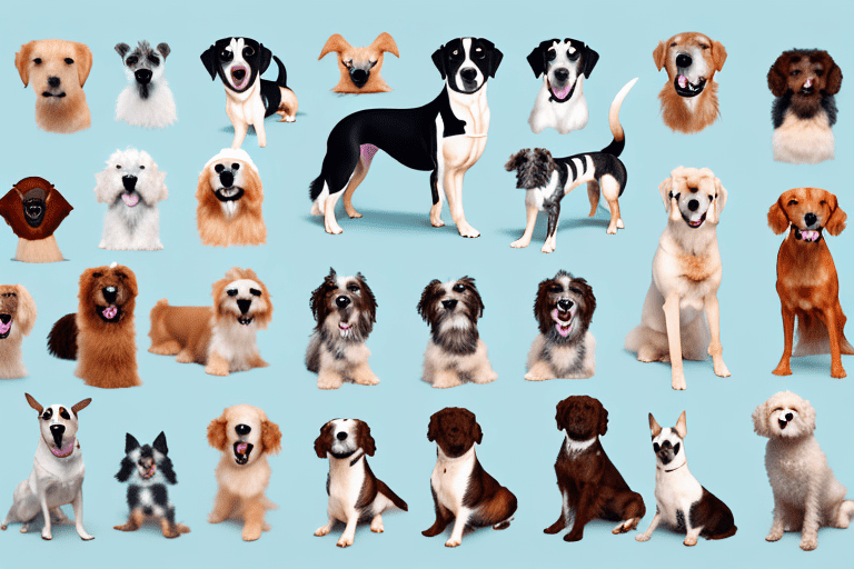 Several distinct breeds of dogs in various poses