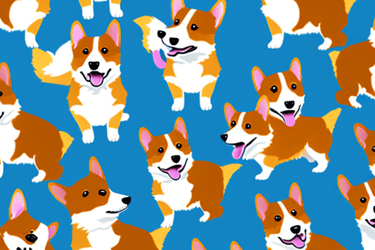 Several distinct types of corgi dogs