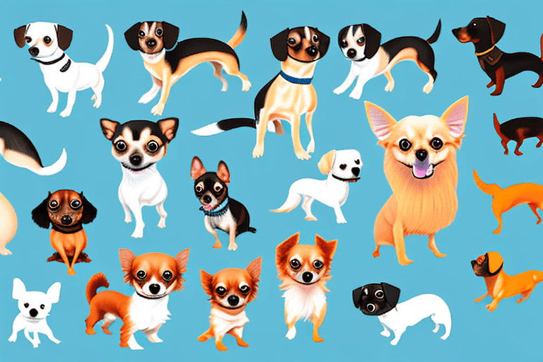 Several different small breed dogs