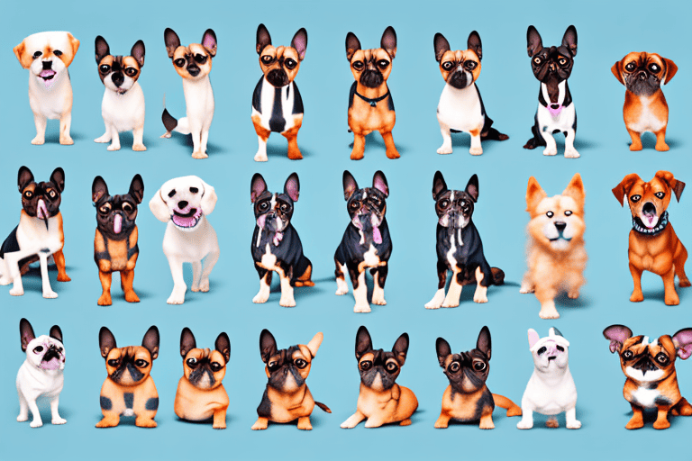 Ten different types of adorable dog breeds in playful poses