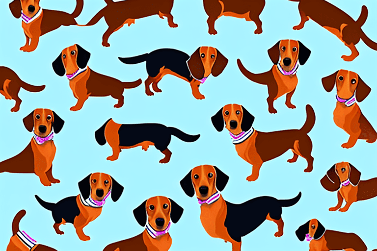 Several different types of dachshund dogs