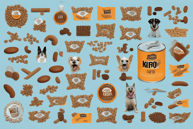 A variety of dog food types including dry kibble