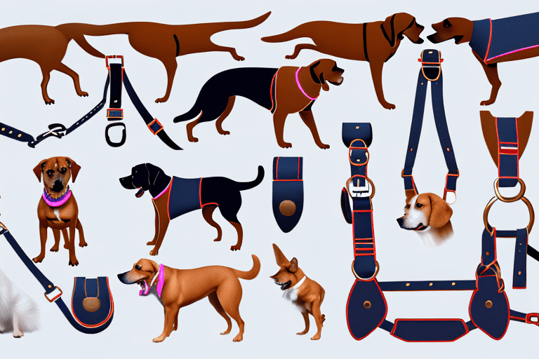 Several different types of dog harnesses