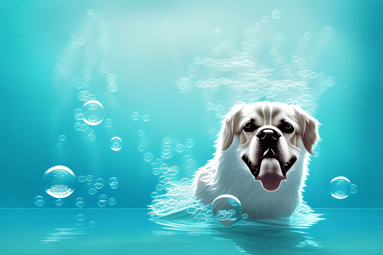 A dog underwater