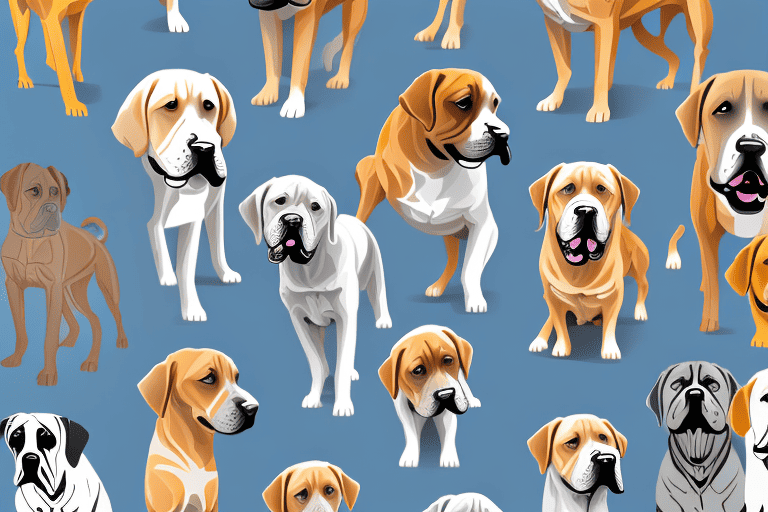 Several different types of boerboel dogs