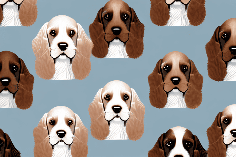 Several distinct types of cocker spaniel dogs