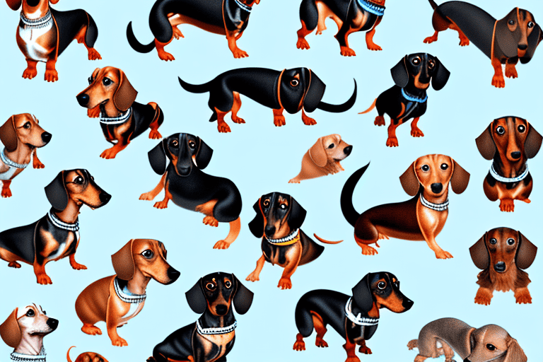 Several distinct types of dachshund dogs highlighting their unique features