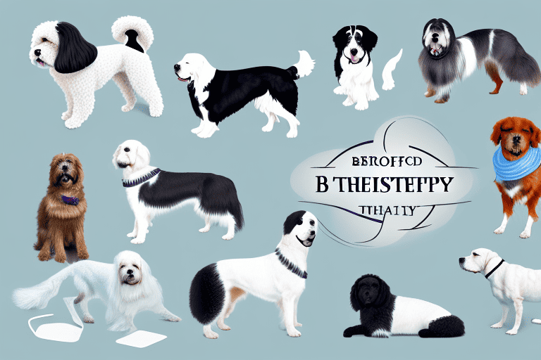 Several different breeds of therapy dogs