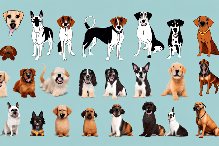 Various dog breeds side by side